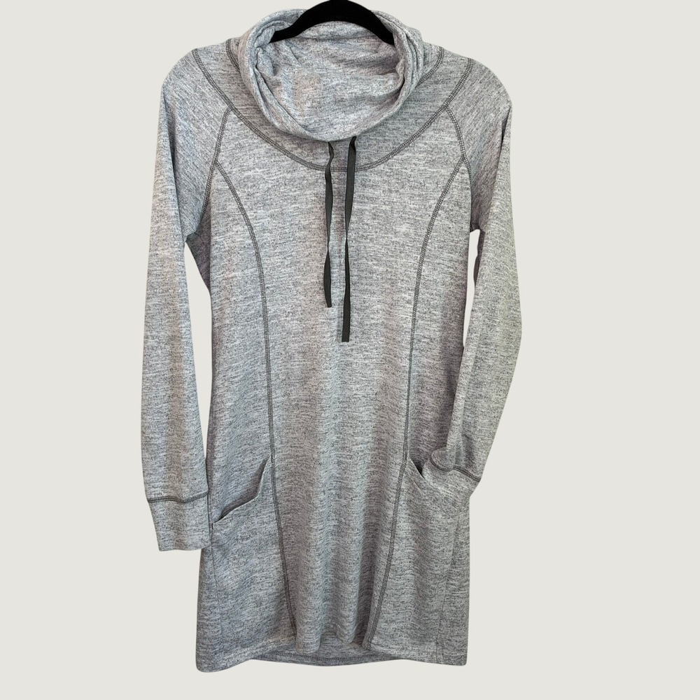 Kuhl Dress Women S Grey Lea Pullover Cowl Neck Thumbholes Long Sleeve Activewear